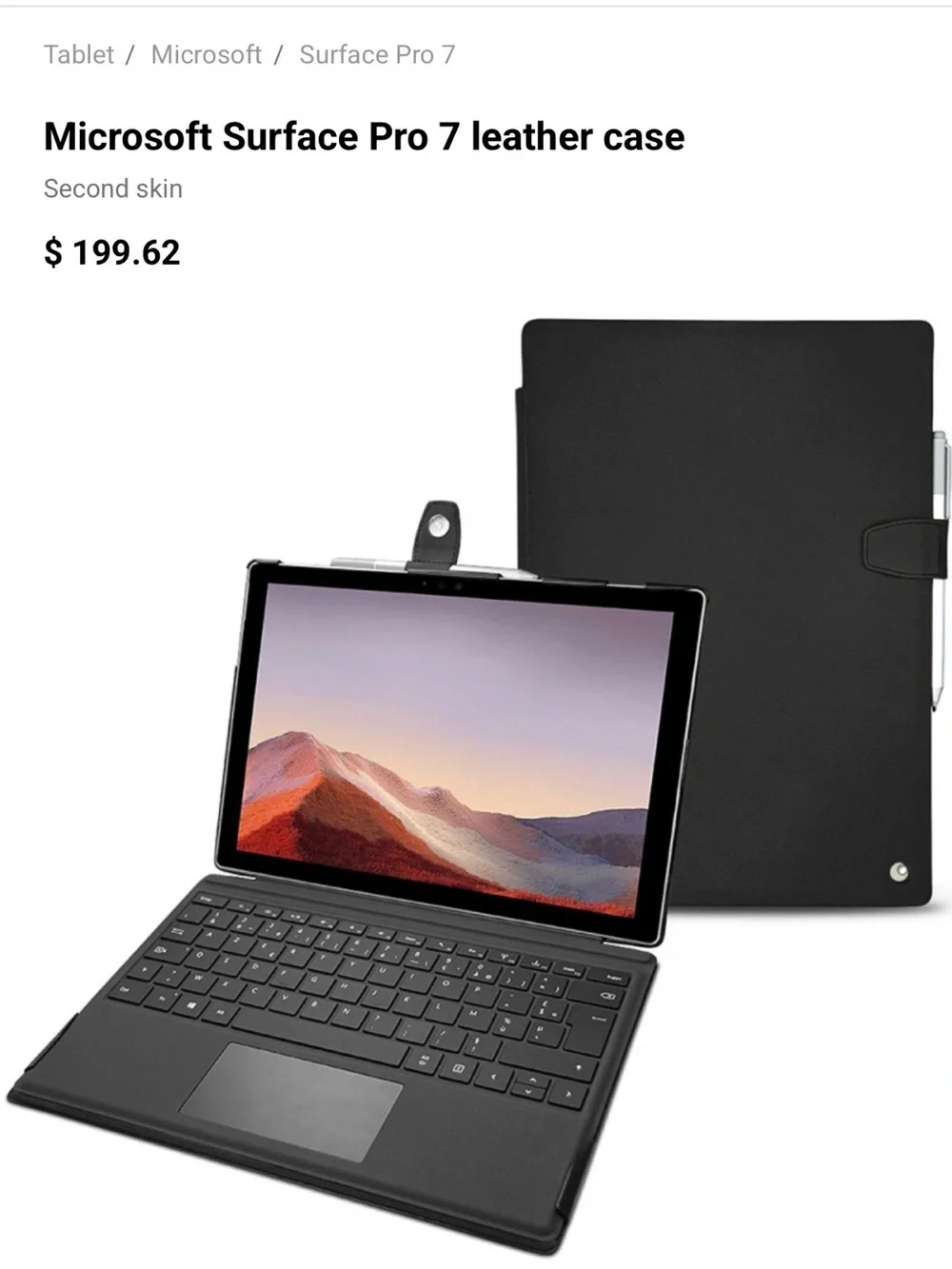 Noreve Microsoft Surface Pro 7 12.3” purple leather case
